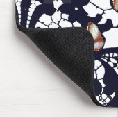 黒アンティークレース模様バタフライマウスパッド マウスパッド (コーナー)