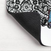 黒アンティークレース青蝶マウスパッド マウスパッド (コーナー)