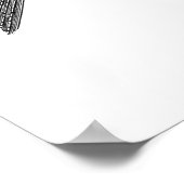 黒アンティーク飛んでいる魚イラストレーションポスター ポスター (角)