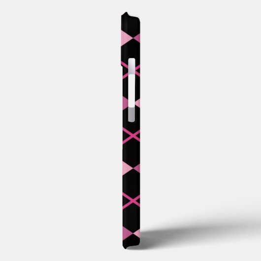 黒アーガイルとピンクのパターン Case-Mate iPhoneケース (裏面 / 左)