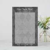 黒アーガイル文房具 便箋 (スタンド正面)