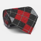 黒アーガイル、赤、グレーのネクタイ ネクタイ (ロール)