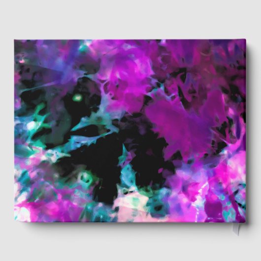 黒アート紫絞り染めお祝い ゲストブック (裏面)