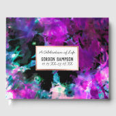 黒アート紫絞り染めお祝い ゲストブック (正面)