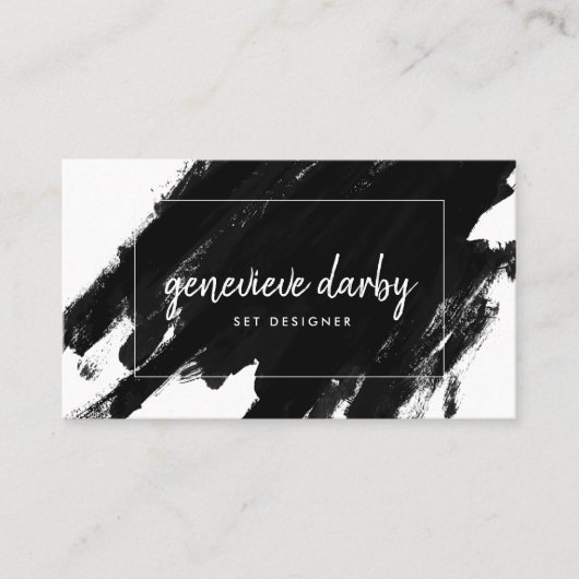 黒アート線ス絵を描トクリプト抽象芸術 名刺 (正面)