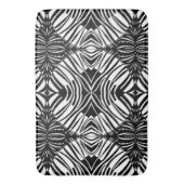 黒アート色と白の幾何学模様 バスマット (正面縦)