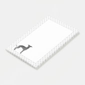 黒イタリアングレイハウンドかわいい肉足の漫画の犬 ポストイット (アングル)