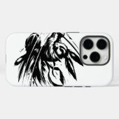 黒インクのサムライウサギ戦士 Case-Mate iPhoneケース (裏面 (横))