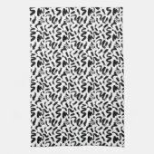 黒インクブ絵を描ラシ線パターン キッチンタオル (縦)