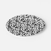 黒インクブ絵を描ラシ線パターン ペーパープレート (アングル)