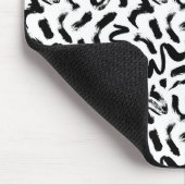 黒インクブ絵を描ラシ線パターン マウスパッド (コーナー)