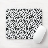 黒インクブ絵を描ラシ線パターン マウスパッド (マウス)