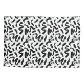 黒インクブ絵を描ラシ線パターン 枕カバー (裏面-左)