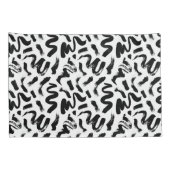 黒インクブ絵を描ラシ線パターン 枕カバー (裏面-右)