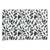 黒インクブ絵を描ラシ線パターン 枕カバー (正面右)