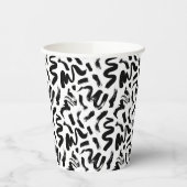 黒インクブ絵を描ラシ線パターン 紙コップ (左)