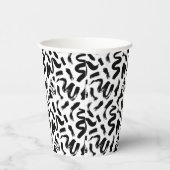 黒インクブ絵を描ラシ線パターン 紙コップ (右)