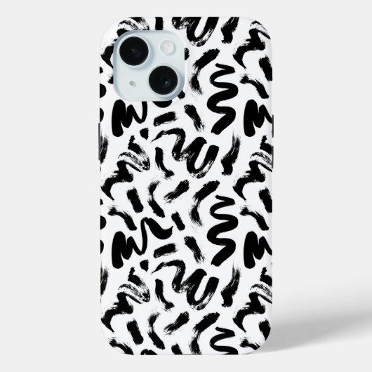 黒インクブ絵を描ラシ線パターン Case-Mate iPhoneケース (裏面)