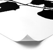 黒インクモダン抽象芸術野花芸術 ポスター (角)