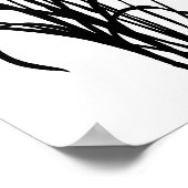 黒インクモダン抽象芸術野花芸術 ポスター (角)