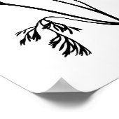 黒インクモダン抽象芸術野花芸術 ポスター (角)