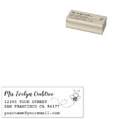 黒インク カスタム名 ハチ 返送先住所 ラバースタンプ (押印)