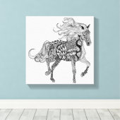 黒インスパイア馬6 キャンバスプリント (インサイチュ (ウッドフロア))