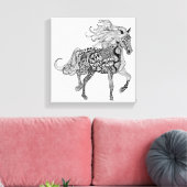 黒インスパイア馬6 キャンバスプリント (インサイチュ (リビング))