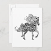 黒インスパイア馬 ポストカード (正面/裏面)