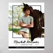 黒エギー抽象芸術破れた写真卒業 ポスター (正面)