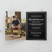 黒エギー抽象芸術破れた写真卒業 招待状 (内部)