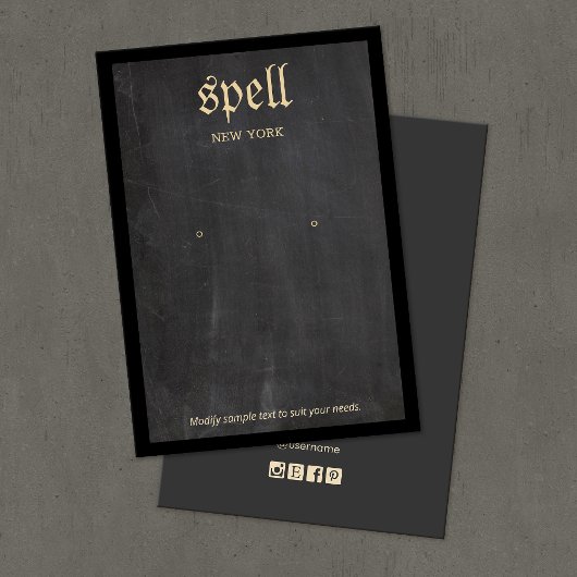 黒エジカッコいいー素朴・イヤリング表示カード