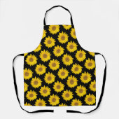 黒エプロンの黄色のひまわり エプロン (正面)