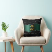 黒エメラルド大理石の名前のビジネスロゴ クッション (椅子)