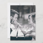 黒エレガントいキュラシッ結婚トのサンキューカード サンキューカード (正面)