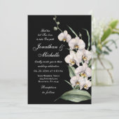 黒エレガントいクリスチャンの上の白いラ結婚ン 招待状 (スタンド正面)
