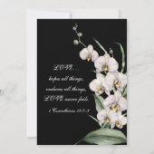 黒エレガントいクリスチャンの上の白いラ結婚ン 招待状 (裏面)