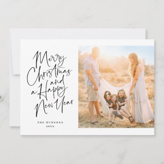 黒エレガントいクリスマス書道の台本校 シーズンカード (正面)