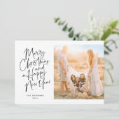 黒エレガントいクリスマス書道の台本校 シーズンカード (スタンド正面)