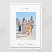 黒エレガントいシンプル枠3写真クリスマス シーズンカード (正面)