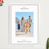 黒エレガントいシンプル枠3写真クリスマス シーズンカード