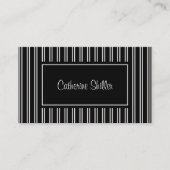 黒エレガントいストライプ 名刺 (正面)