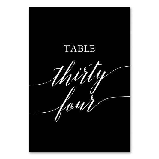 黒エレガントいテーブル番号34の上に白 テーブルナンバー (正面)
