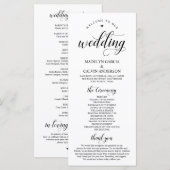 黒エレガントい上品な台結婚本の儀式 プログラム (正面/裏面)