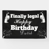 黒エレガントい最終的に法的な21st誕生日バナー 横断幕 (横)