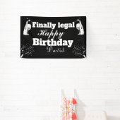 黒エレガントい最終的に法的な21st誕生日バナー 横断幕 (インサイチュ)