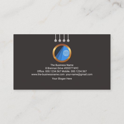 黒エレガントい矢印 名刺 (裏面)