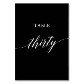 黒エレガントい表の30番目の白 テーブルナンバー (裏面)