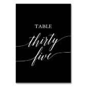 黒エレガントい表の35番の白 テーブルナンバー (正面)
