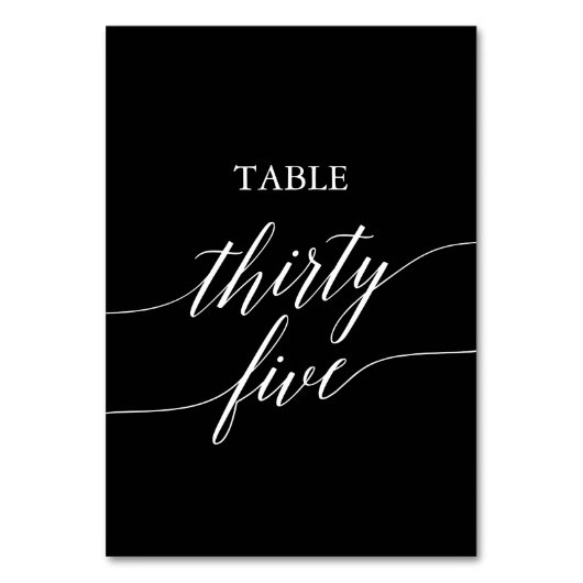 黒エレガントい表の35番の白 テーブルナンバー (正面)